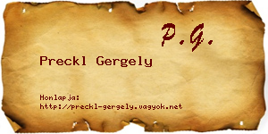 Preckl Gergely névjegykártya